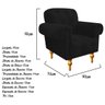Poltrona Decorativa Dani Pés Provençais Suede Preto - Doce Sonho Móveis - 4