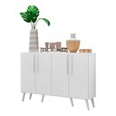 Ver imagem 7 de Aparador Buffet 4 Portas Retrô Viena Multimóveis V3606 Branco