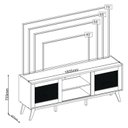 Ver imagem 4 de Rack para TV até 75 Polegadas 180,5cm 2 Portas com Palha Natural 1 Prateleira Nolan