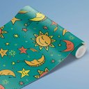 Ver imagem 3 de Papel de Parede Infantil - Lua, Sol e Estrelas 4 Arte Destaque 1,50 Metros