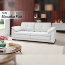 Ver imagem 2 de Sofá Decorativo Sala de Estar Marselha Fixo 3 Lugares 215cm Couro Branco - Mozzelar