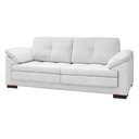 Ver imagem 1 de Sofá Decorativo Sala de Estar Marselha Fixo 3 Lugares 215cm Couro Branco - Mozzelar