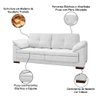 Sofá Decorativo Sala de Estar Marselha Fixo 3 Lugares 215cm Couro Branco - Mozzelar - 4