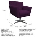 Ver imagem 4 de Poltrona Laura Base Giratória de Metal Suede Roxo - Doce Sonho Móveis