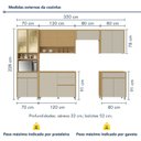 Ver imagem 4 de Cozinha 6 Peças 12 Portas 5 Gavetas 350cm 100% MDF Condessa Marrom/Carvalho