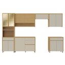 Ver imagem 3 de Cozinha 6 Peças 12 Portas 5 Gavetas 350cm 100% MDF Condessa Marrom/Carvalho