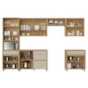 Ver imagem 5 de Cozinha 6 Peças 12 Portas 5 Gavetas 350cm 100% MDF Condessa Marrom/Carvalho