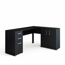 Ver imagem 2 de Escrivaninha para Computador Torino em L com 3 Gaveta - Preto