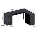 Ver imagem 5 de Escrivaninha para Computador Torino em L com 3 Gaveta - Preto