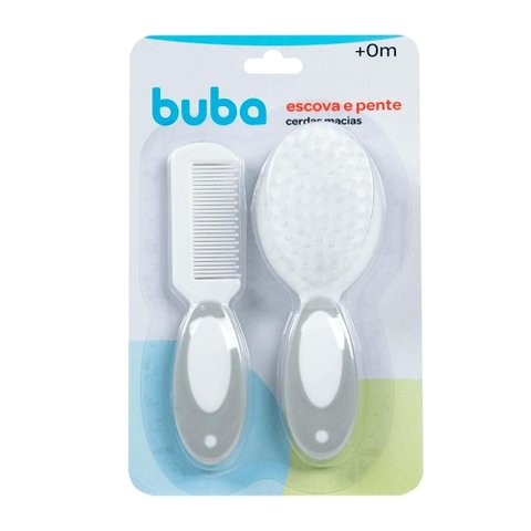 Kit Escova e Pente Cerdas Macias Buba Ref:12641 0 Meses +