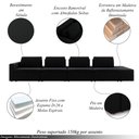 Ver imagem 3 de Sofá Ilha com Encosto e Almofadas Móveis Olimpo 505cm Modulado Veludo Preto G45 - Gran Belo