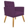 kit 03 Poltronas Fernanda Palito Mel Suede Roxo - Doce Sonho Móveis - 3