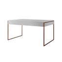 Ver imagem 5 de Mesa Jantar Industrial Retangular Filadélfia Branca 137x90cm Base Cobre com 4 Cadeiras Pretas