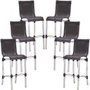 Ver imagem 1 de Conjunto de 6 Banquetas Jl em Alumínio para Balcão, Cozinha, Edícula - Tabaco