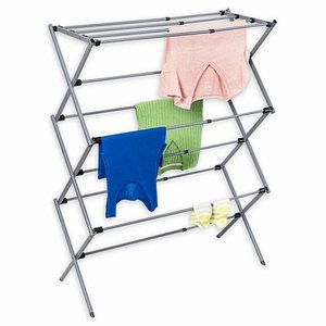 Varal de Chão, Secador de Roupas Dobravel, Telescópico Vertical, Extensível, com 11 Grades, Portátil