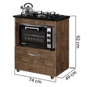 Ver imagem 3 de Kit Balcão Salvia Kaiki Mais Cooktop Fogão Itatiaia Essencial 4 Bocas Bivolt Preto