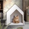 Casinha Para Gato Com Colchão 100% MDF Carvalho Branco Bella Shop Jm - 1