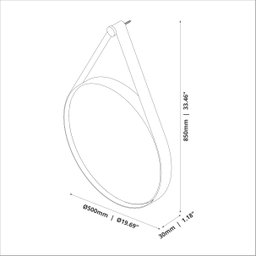 Espelho Decorativo Castanheira 50cm Preto - Jb Bechara - 3