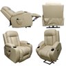 Poltrona do Papai Austin com Elevação Lift 150º Massagem Aquecimento Pu Bege G31 - Gran Belo - 7