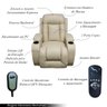 Poltrona do Papai Austin com Elevação Lift 150º Massagem Aquecimento Pu Bege G31 - Gran Belo - 3