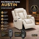 Ver imagem 4 de Poltrona do Papai Austin com Elevação Lift 150º Massagem Aquecimento PU Bege G31 - Gran Belo