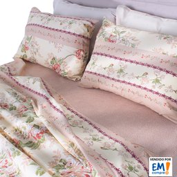Jogo de Cama Lençol 4 Peças Queen com Elástico Estampado 158x198x30cm Bf Colchões - 2