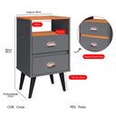 Ver mais imagens de Kit 2 Mesas de Cabeceira Nicho Gavetas Mesinhas Pequenas Canto Cama Quarto Retrô - Cinza/Cinamomo