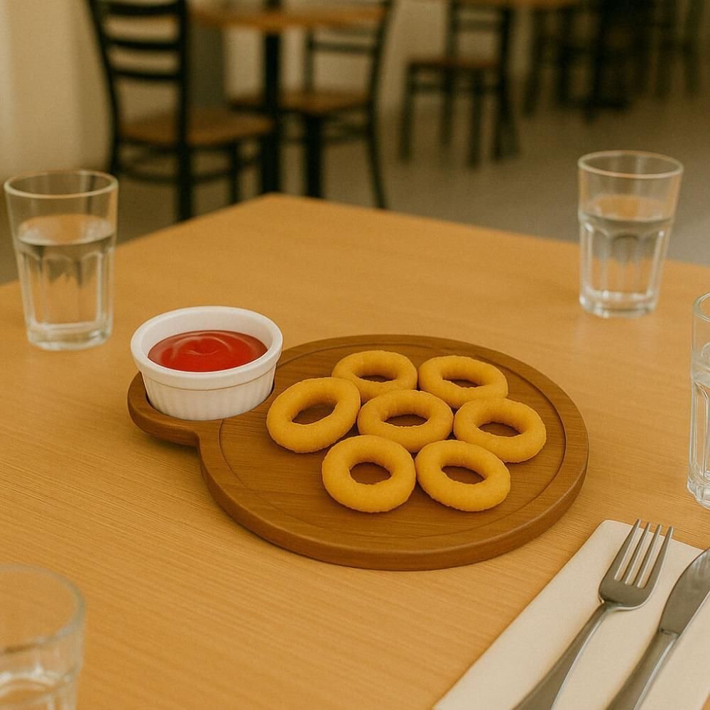 Kit 40 Tábuas 23cm Servir com Ramekin 30ml Teca Petisqueira Zanline Restaurante Bar Churrascaria - 4