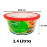 Tigela de Vidro Marinex Redonda 2,4Litros Tampa Transparente - 4