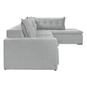Ver imagem 4 de Sofá Retratil com Chaise Direita Titan 6 Lugares 3,16m Tecido Linho