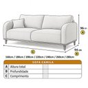 Ver imagem 3 de Sofá Fixo 3 Lugares Luxo 180cm Camila
