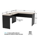 Ver imagem 4 de Mesa de Escritório em L 140x60cm + Cadeira Ergonômica Reclinável com Apoio Lombar,Pistão Classe 4