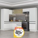 Ver imagem 1 de Cozinha Completa de Canto Veneza Mp2090 Multimóveis Branco/preto + Brinde Jogo de Panelas Tramontina