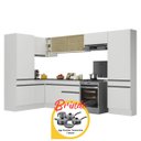 Ver imagem 3 de Cozinha Completa de Canto Veneza Mp2090 Multimóveis Branco/preto + Brinde Jogo de Panelas Tramontina