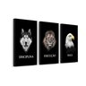 Quadros Decorativos Sala Leão Lobo Águia Execução Foco Disciplina - 1