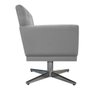 Poltrona Dália Base Giratória de Metal Suede Cinza - Doce Sonho Móveis - 3
