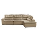 Ver imagem 3 de Sofá de Canto Retrátil e Reclinável com Molas Ld 3,40x2,00m Viviane Suede Bege Bege