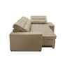 Sofá de Canto Retrátil e Reclinável com Molas LD 3,40x2,00m Viviane Suede Bege Madelina Decor - 4