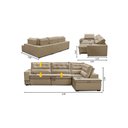 Ver imagem 2 de Sofá de Canto Retrátil e Reclinável com Molas Ld 3,40x2,00m Viviane Suede Bege Bege