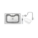 Ver imagem 1 de Cuba de Sobrepor Morgana 68x48 cm em Aço Inox com Acabamento Acetinado com Torneira, Válvula, Dosado