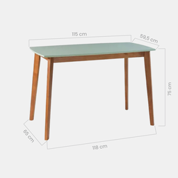 Escrivaninha para Quarto Áustria Cor Verde e Mel - 2