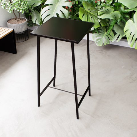 Mesa Bar Bistrô Alta Madeira Industrial Black Don Castro Decor Conjunto de Mesas e Cadeiras Imbuia
