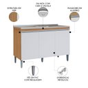 Ver imagem 4 de Balcão de Cozinha com Pia Inox 120cm Manu Amêndoa/branco - Ajl Móveis