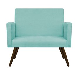 Kit Namoradeira e 02 Poltronas Beatriz Palito Tabaco Suede Azul Tiffany - Doce Sonho Móveis - 3