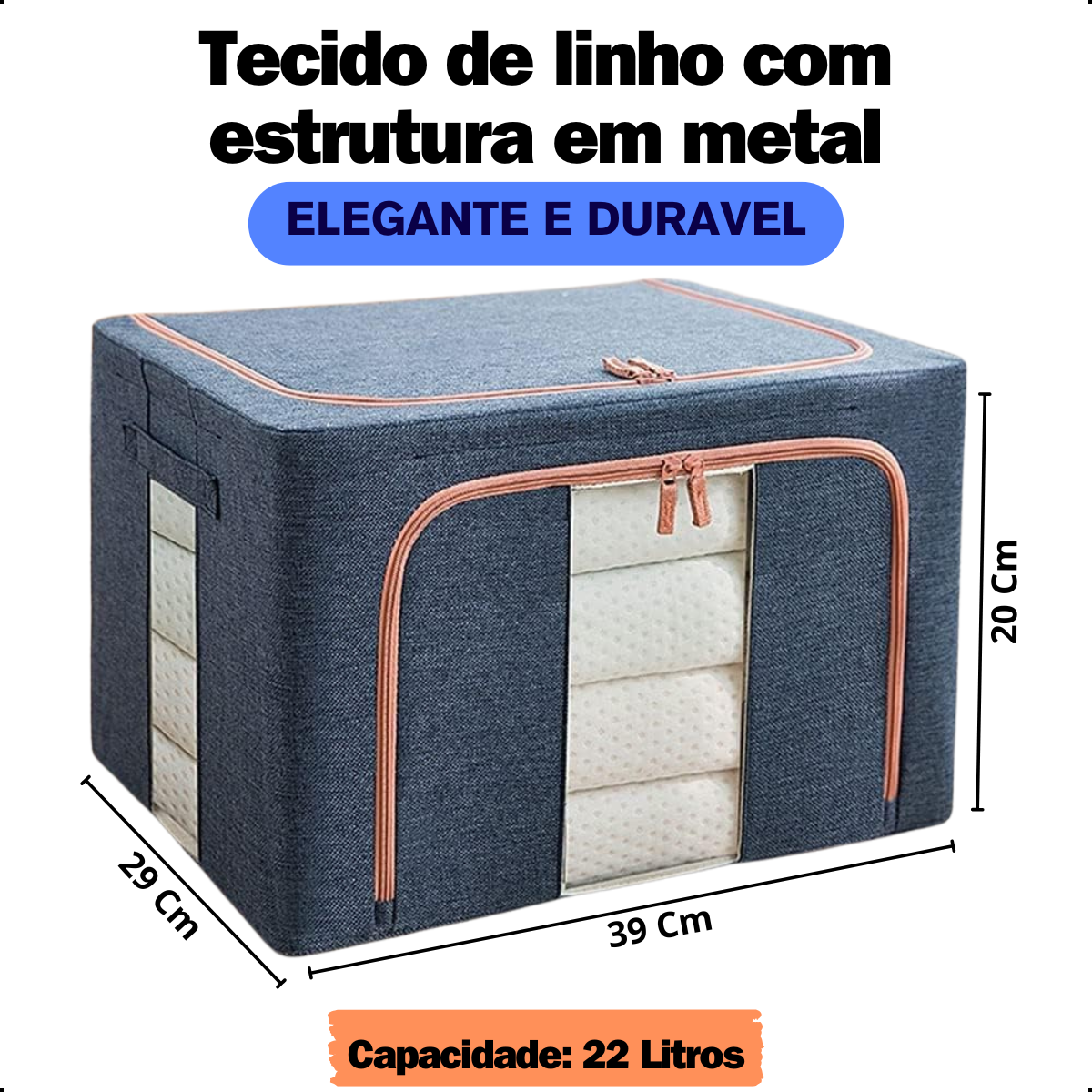 Caixa Organizadora para Roupas com Ziper Edredon Coberta Peq - 3