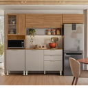 Ver imagem 7 de Cozinha Modulada Compacta com 8 Portas e 2 Gavetas Olga Amendôla/Nude