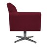 kit 03 Poltronas Laura Base Giratória de Metal Suede Bordô - Doce Sonho Móveis - 4