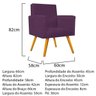 Kit 2 Poltronas Beatriz Palito Mel Suede Roxo - Doce Sonho Móveis - 5