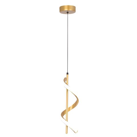 Kit 02 Lustres Pendentes Modelo Espiral Moderno Ideal pra Cabeceira de Cama com LED Embutido Dourado