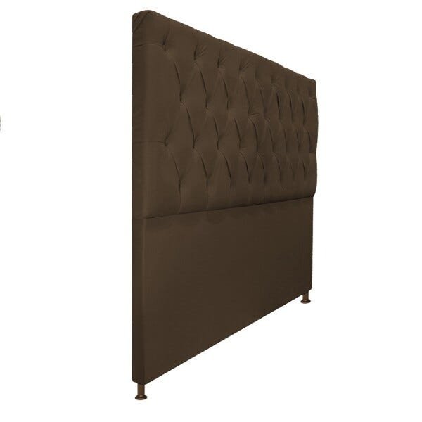 Cabeceira Sofia 140 cm Casal Suede Marrom - Doce Sonho Móveis - 2